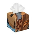 thumbnail image 1 of Naloa Ocean Scene with Noah's Ark Tissue Box CoverLeather Tissue Holder Square Facial Tissue Case Facial Paper Organizer Dispenser for Bathroom, Vanity Countertop, Tabletop, Car, 1 of 8