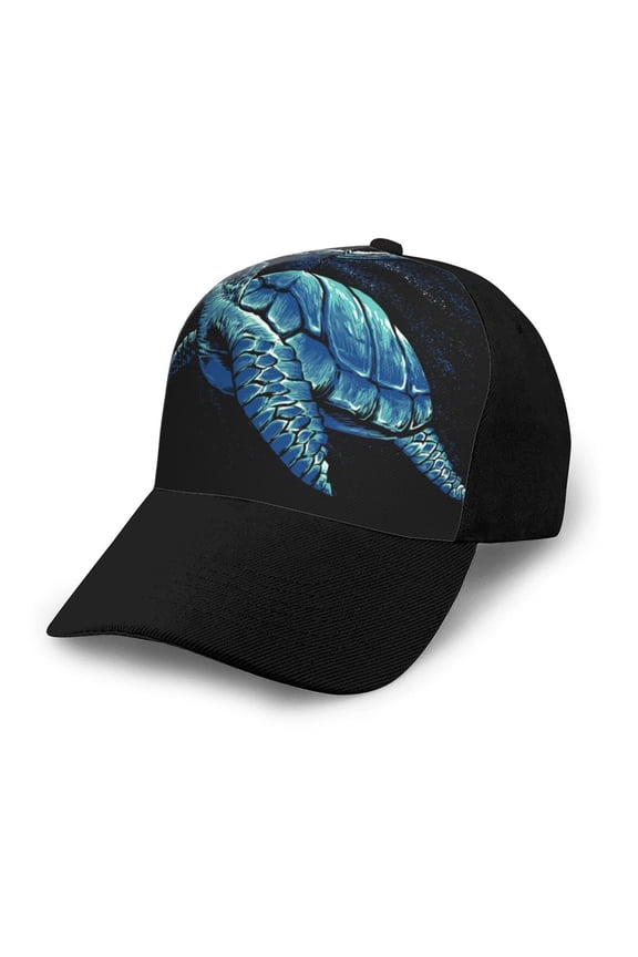 Ocean Turtle Adult adjustable Print Baseball Hat, Patchwork curved brim baseball capfor Men and Women, One Size