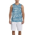 thumbnail image 1 of Naloa Ocean on Striped Basketball Jersey Reversible Men's Mesh Athletic Sports Shirts Training Practice S-4XL3X-Large, 1 of 6