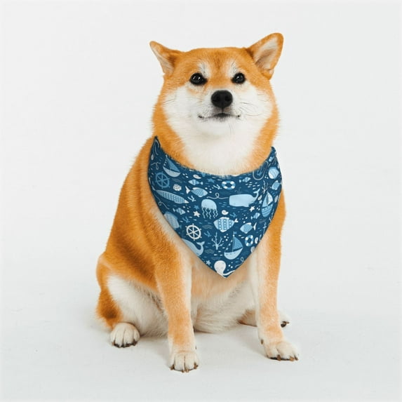 Naloa Octopus And Whale Dog Bandana Large and Small-Dog Scarf Bib Handkerchief Accessories for Dogs and Cats(S-L)-Small