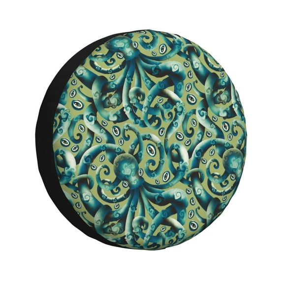 Naloa Octopus Tire Cover Wheel Protectors Tyre Covers Weatherproof Wheel Covers Universal Fit for Trailer Rv SUV Truck Camper Travel Trailers-16 inch