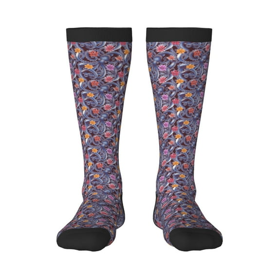 Naloa Octopus and flower Knee Socks, High Socks Long Stretchy Sock Women Knee High Stocking, Long Socks for Women