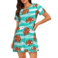 thumbnail image 1 of Naloa Octopuses Print Women Nightgowns,Womens Loungewear,Short Sleeve Sleepwear,Comfy Ladies Nightdress, 1 of 6