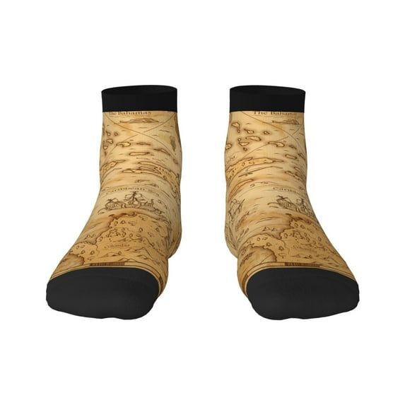 Naloa Old Vintage Map Of Sea Ankle Socks for Women Non Slip Socks No Show Socks Classic Low Cut Casual Socks Casual Socks