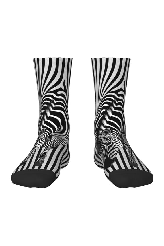 Optical Zebra Illusion Kids Socks Unisex Kids and Toddlers' Crew Socks, ,1 Pairs