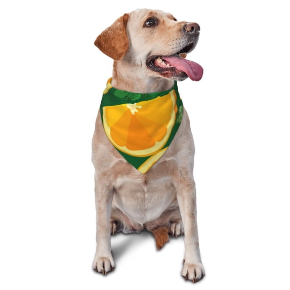 Naloa Orange Dog Bandanas 1PC Washable Triangle Dog Scarfs Premium Durable Fabric, for Small Medium Large Dogs and Cats