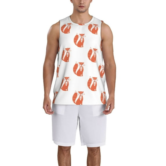 Naloa Orange Fox Basketball Jersey Reversible Men's Mesh Athletic Sports Shirts Training Practice S-4XLSmall