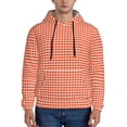 thumbnail image 1 of Naloa Orange Gingham Men's Casual Hooded Collar Drawstring Hoodies Pullover Sweatshirts Casual Long Sleeve Shirts-3X-Large, 1 of 7