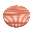 thumbnail image 1 of Naloa Orange Gingham Round Bar Stool Cushion Cover 12-14 inch, Fits Kitchen, Office, Restaurant Chairs - 12 inch, 1 of 7