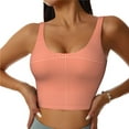 thumbnail image 1 of Naloa Orange Gingham Sports Bras for Women, High Support Bra with Removable Pads, Comfortable - Small, 1 of 9
