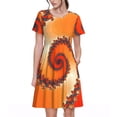 thumbnail image 1 of Naloa Orange Rotating Print Womens Summer A-Line Dress with Pockets,Short Sleeve Dresses,Flowy Beach Swing Dress for Vacation Travel, 1 of 6