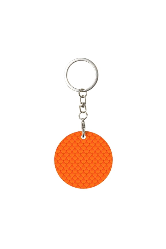 Naloa Orange Scales Print Round Keychain Keychain Key Ring, Key Tag, Key Chain Bulk for Gift Accessories (Round)