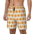 thumbnail image 1 of Naloa Orange argyle Print Men Swim Trunks with Compression Liner ,Board Shorts,Men's Swim Shorts with Drawstring and Elastic Waistband-3X-Large, 1 of 6