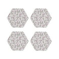 thumbnail image 1 of Naloa Orchids Flowers Leather Coasters for Drinks, Durable Drink Coasters 4 Set for Tabletop Protection, Luxurious Home Décor and Housewarming Gift ( {designName})Hexagon, 1 of 6