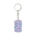 thumbnail image 1 of Naloa Orchids Flowers Print Keyfob with Split Key Ring and Print Labels, Key Labels Key Chain Tags, Luggage Tags, Car Key Chain Ring Keyfob Gift, 1 of 1