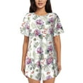 thumbnail image 1 of Naloa Orchids Flowers Women's Short-Sleeved Pajama Set, Loungewear, Summer pajamas, Breathable Cozy - 4X-Large, 1 of 9