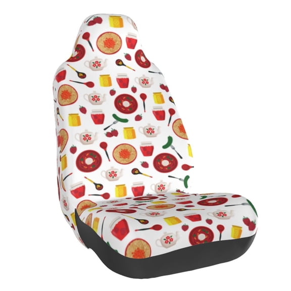 Naloa Oriental Cuisine Car Seat Covers Universal Front Seat Coves for Car Accessories ,Padded Car Covers for Automotive, SUV, Truck, and Van