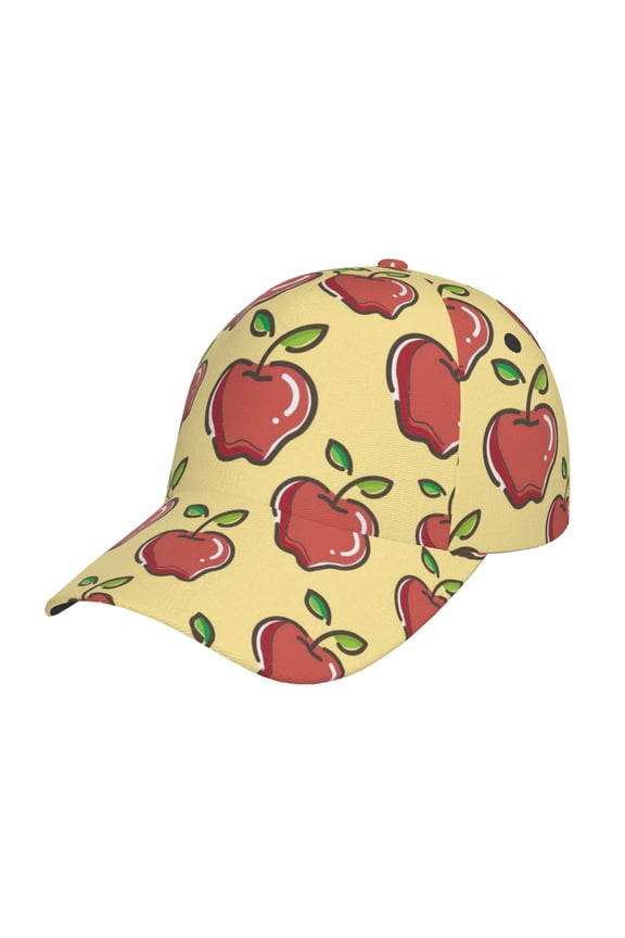 Original Classic Low Profile Hat Men Women Baseball Cap Dad Hat Adjustable Unconstructed Apple Print Cap