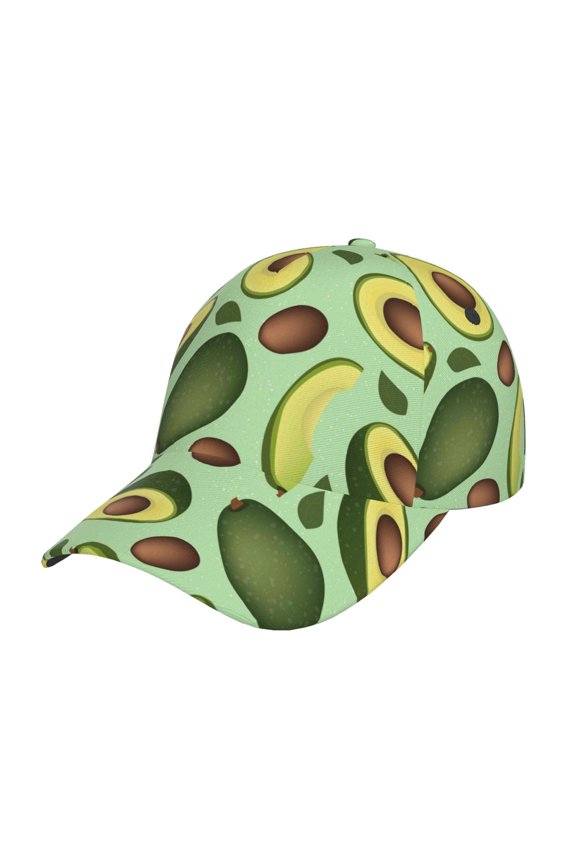Original Classic Low Profile Hat Men Women Baseball Cap Dad Hat Adjustable Unconstructed Avocado With Seeds Print Cap