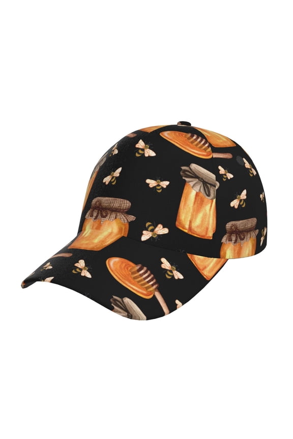 Original Classic Low Profile Hat Men Women Baseball Cap Dad Hat Adjustable Unconstructed Bee and Honey Print Cap