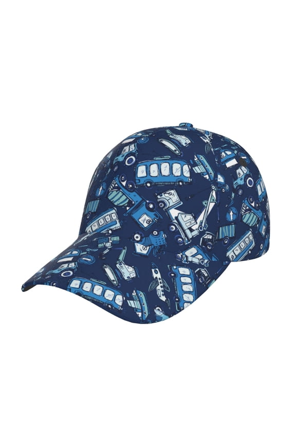 Original Classic Low Profile Hat Men Women Baseball Cap Dad Hat Adjustable Unconstructed Blue Bus Print Cap