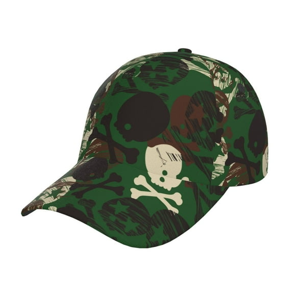 Naloa Original Classic Low Profile Hat Men Women Baseball Cap Dad Hat Adjustable Unconstructed Camouflage Skull Print Cap