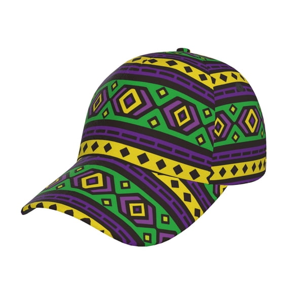Naloa Original Classic Low Profile Hat Men Women Baseball Cap Dad Hat Adjustable Unconstructed Carnival Mardi Gras Print Cap