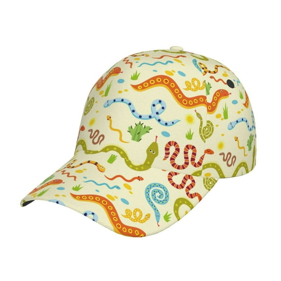 Naloa Original Classic Low Profile Hat Men Women Baseball Cap Dad Hat Adjustable Unconstructed Cartoon Snake8 Print Cap