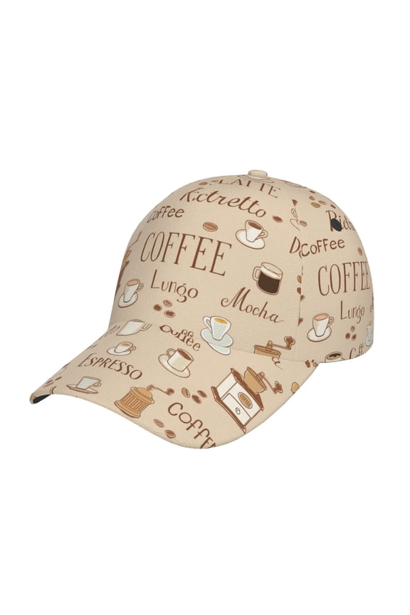 Original Classic Low Profile Hat Men Women Baseball Cap Dad Hat Adjustable Unconstructed Coffee Time Print Cap
