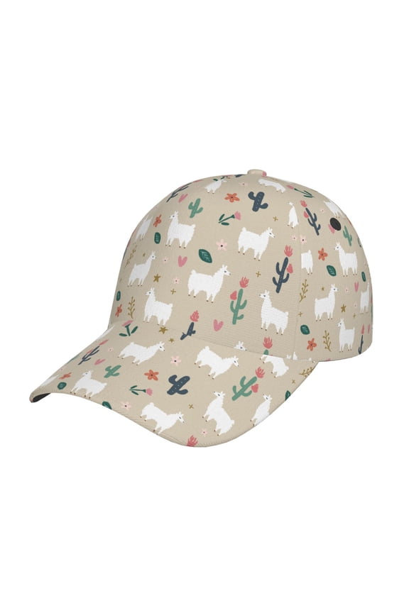 Original Classic Low Profile Hat Men Women Baseball Cap Dad Hat Adjustable Unconstructed Cute Alpaca Print Cap