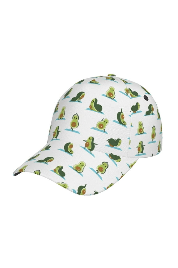 Original Classic Low Profile Hat Men Women Baseball Cap Dad Hat Adjustable Unconstructed Cute Avocado Yoga Print Cap
