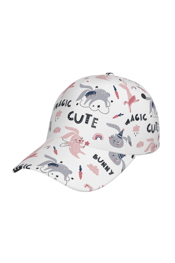 Original Classic Low Profile Hat Men Women Baseball Cap Dad Hat Adjustable Unconstructed Cute Magic Bunny Print Cap