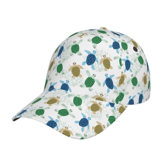 Naloa Original Classic Low Profile Hat Men Women Baseball Cap Dad Hat Adjustable Unconstructed Cute Turtle Print Cap