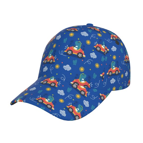Naloa Original Classic Low Profile Hat Men Women Baseball Cap Dad Hat Adjustable Unconstructed Dinosaur Driving Print Cap