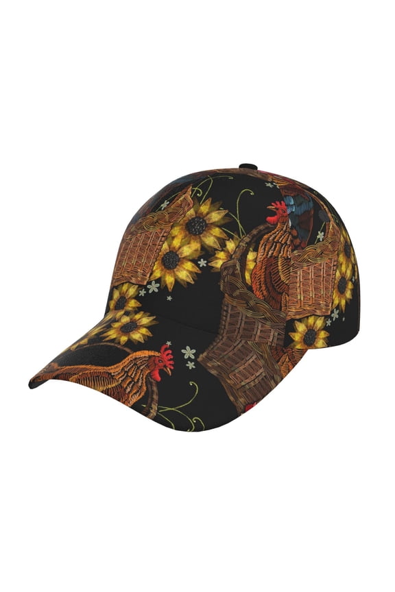 Original Classic Low Profile Hat Men Women Baseball Cap Dad Hat Adjustable Unconstructed Embroidery Chicken Rooster Print Cap