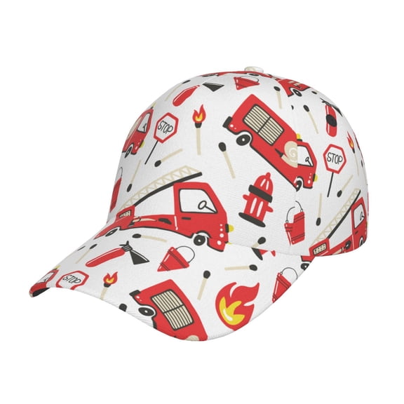 Naloa Original Classic Low Profile Hat Men Women Baseball Cap Dad Hat Adjustable Unconstructed Fire Truck Print Cap