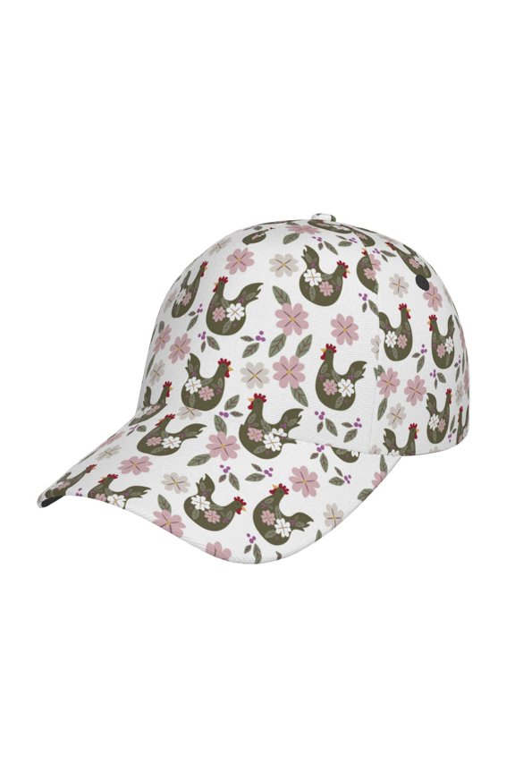 Original Classic Low Profile Hat Men Women Baseball Cap Dad Hat Adjustable Unconstructed Flowe Rooster Print Cap