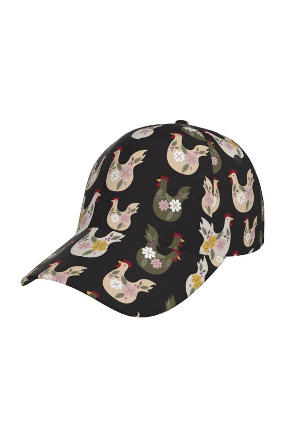 Original Classic Low Profile Hat Men Women Baseball Cap Dad Hat Adjustable Unconstructed Flowe Rooster Print Cap