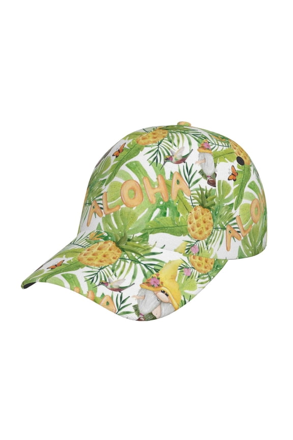 Original Classic Low Profile Hat Men Women Baseball Cap Dad Hat Adjustable Unconstructed Gnome and Pineapple Print Cap