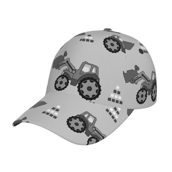 Original Classic Low Profile Hat Men Women Baseball Cap Dad Hat Adjustable Unconstructed Gray Tractor Print Cap