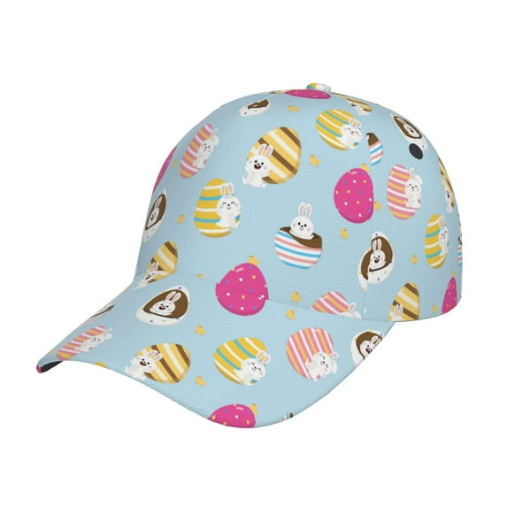 Naloa Original Classic Low Profile Hat Men Women Baseball Cap Dad Hat Adjustable Unconstructed Happy Easter Print Cap