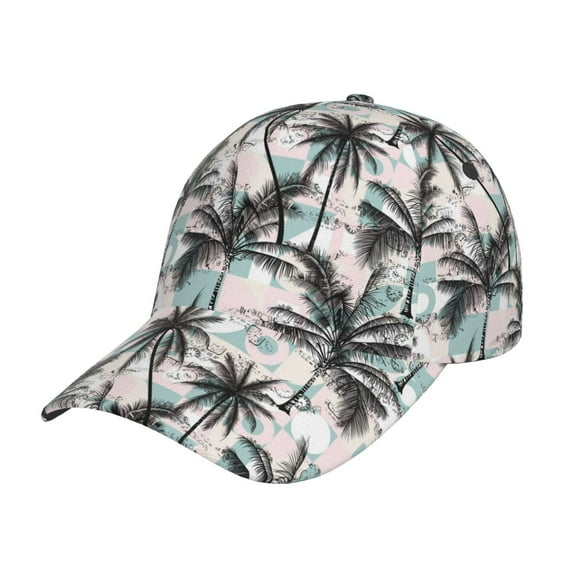 Naloa Original Classic Low Profile Hat Men Women Baseball Cap Dad Hat Adjustable Unconstructed Hawaii Palms Print Cap