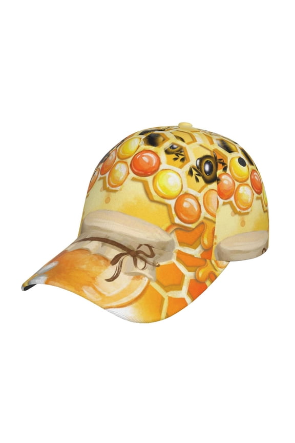 Original Classic Low Profile Hat Men Women Baseball Cap Dad Hat Adjustable Unconstructed Honey Bee Print Cap