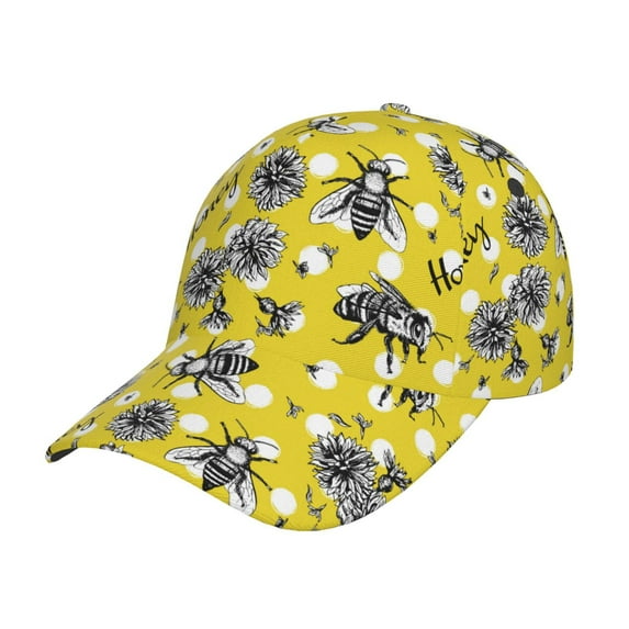 Naloa Original Classic Low Profile Hat Men Women Baseball Cap Dad Hat Adjustable Unconstructed Honeybee Print Cap