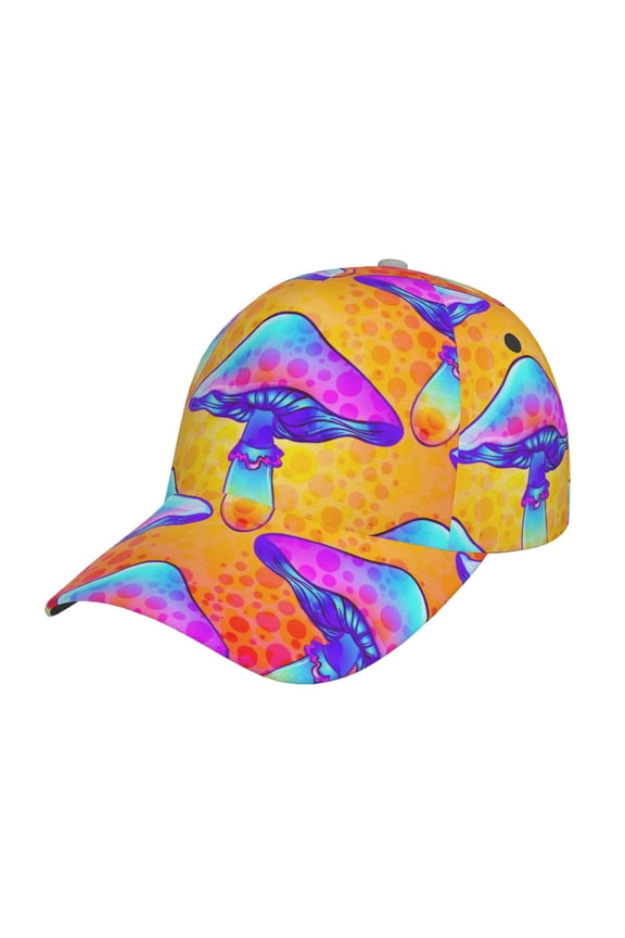 Original Classic Low Profile Hat Men Women Baseball Cap Dad Hat Adjustable Unconstructed Magic Mushrooms Print Cap