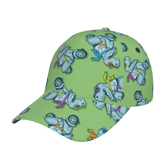 Naloa Original Classic Low Profile Hat Men Women Baseball Cap Dad Hat Adjustable Unconstructed Motorcycle Riding Dinosaur Print Cap