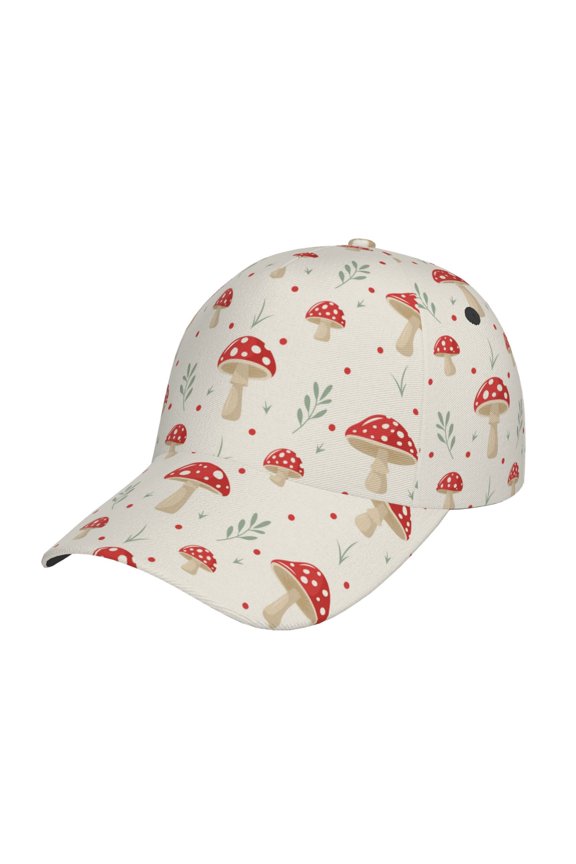 Original Classic Low Profile Hat Men Women Baseball Cap Dad Hat Adjustable Unconstructed Mushroom Print Cap