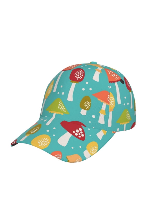 Original Classic Low Profile Hat Men Women Baseball Cap Dad Hat Adjustable Unconstructed Mushrooms Print Cap