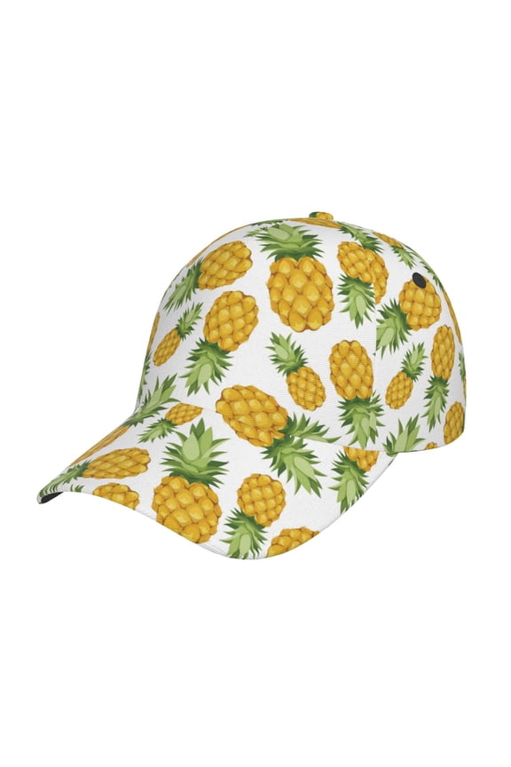 Original Classic Low Profile Hat Men Women Baseball Cap Dad Hat Adjustable Unconstructed Pineapple Print Cap