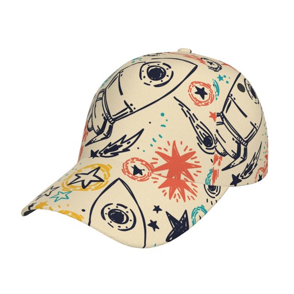 Naloa Original Classic Low Profile Hat Men Women Baseball Cap Dad Hat Adjustable Unconstructed Rockets Print Cap